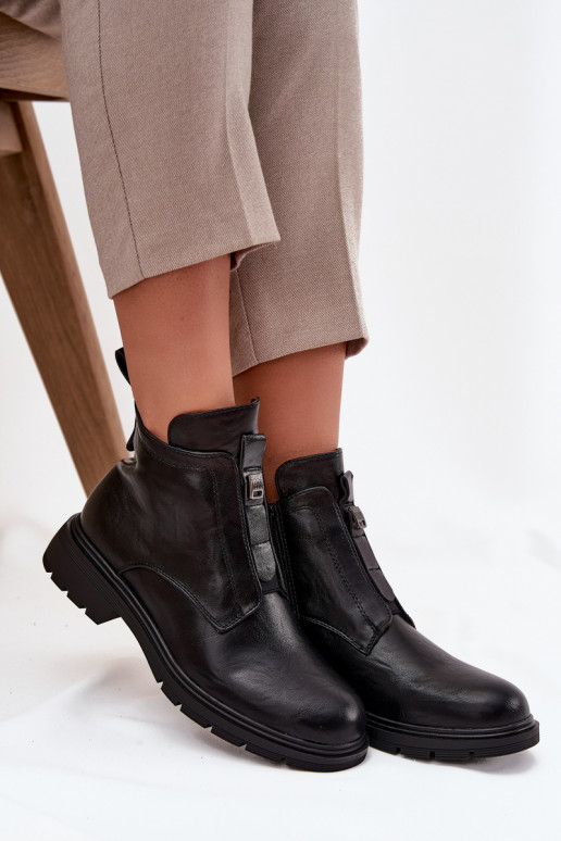 Botines cálidos para mujer con detalles decorativos negros Roselle