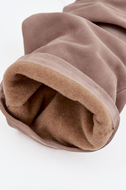 Botas largas marrones de ante sintético con tacones Zazoo 4228