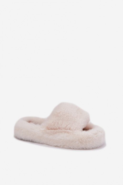 Zapatillas de mujer color marfil con pelo Biella