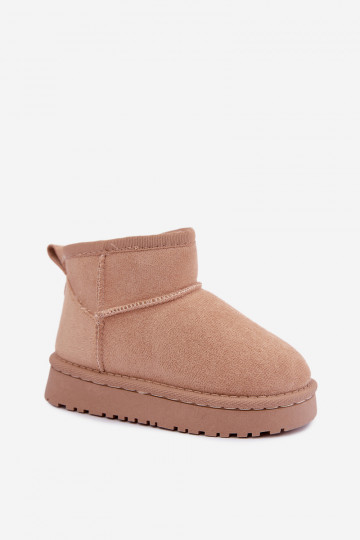 Botas de nieve color arena para niños con aislamiento y piel dentro Mireya