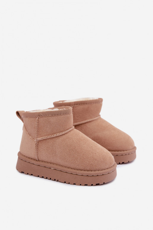 Botas de nieve color arena para niños con aislamiento y piel dentro Mireya