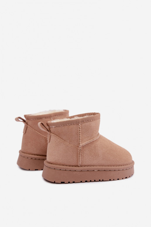 Botas de nieve color arena para niños con aislamiento y piel dentro Mireya