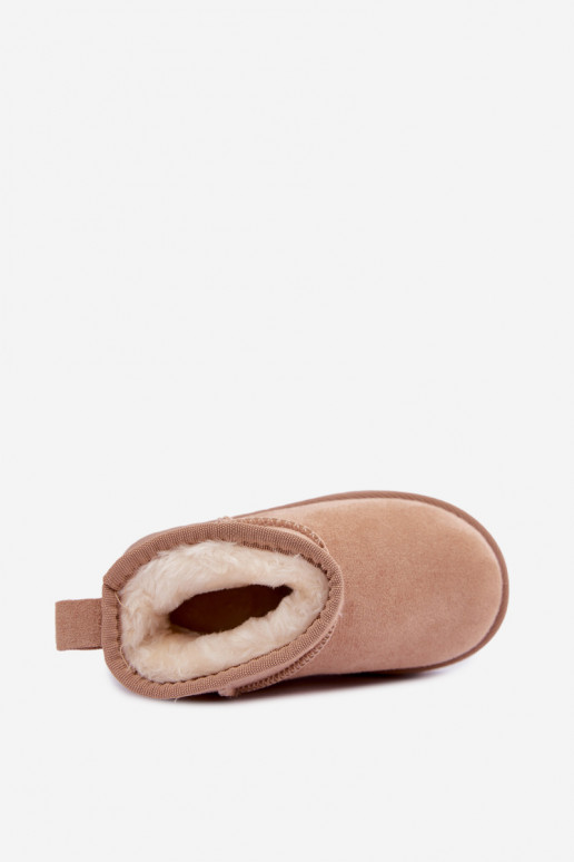 Botas de nieve color arena para niños con aislamiento y piel dentro Mireya