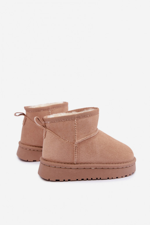 Botas de nieve color arena para niños con aislamiento y piel dentro Mireya