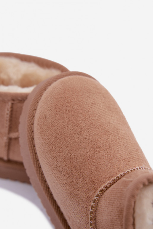 Botas de nieve color arena para niños con aislamiento y piel dentro Mireya