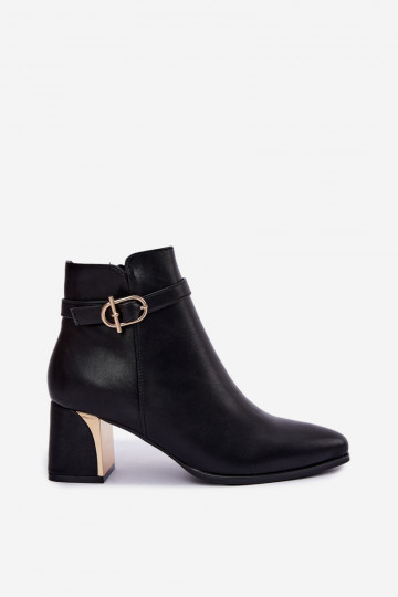 Botines de mujer con correas decorativas y hebillas en negro Kordelia 2