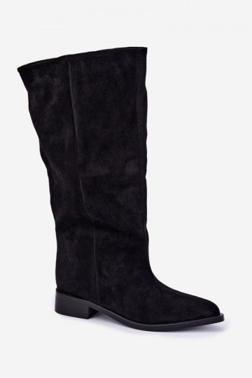 Botas altas sin cierre con tacones anchos en negro Cadorine