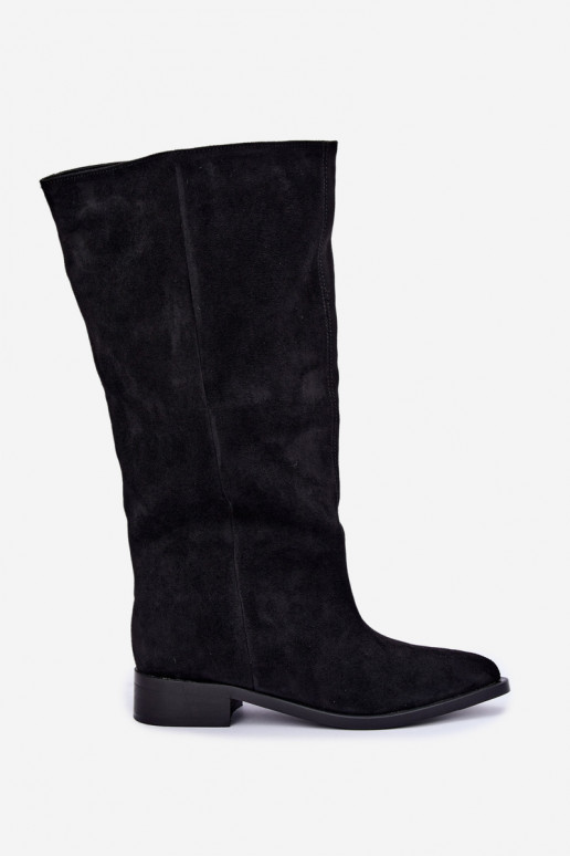 Botas altas sin cierre con tacones anchos en negro Cadorine