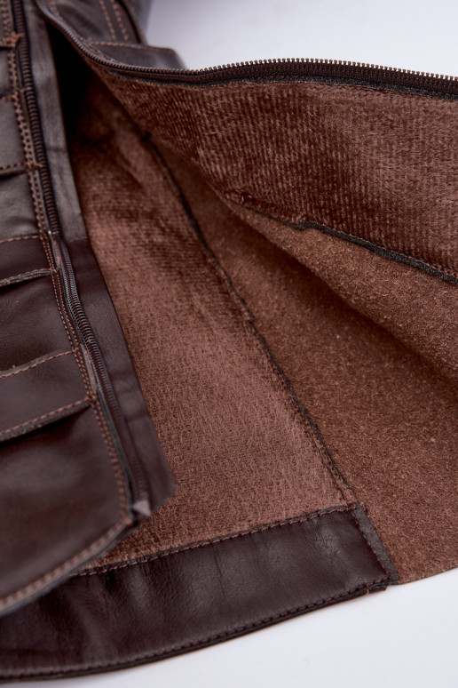 Botas altas con plataforma y correas en color chocolate Delsenne