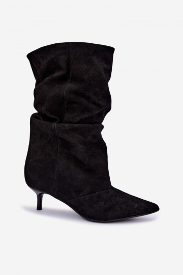 Botines Slouchy sin cierre con tacones en negro Falisette