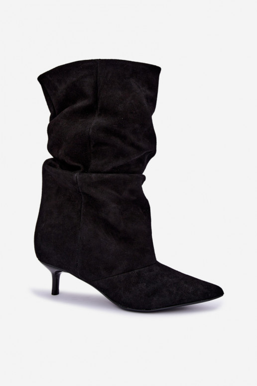 Botines Slouchy sin cierre con tacones en negro Falisette
