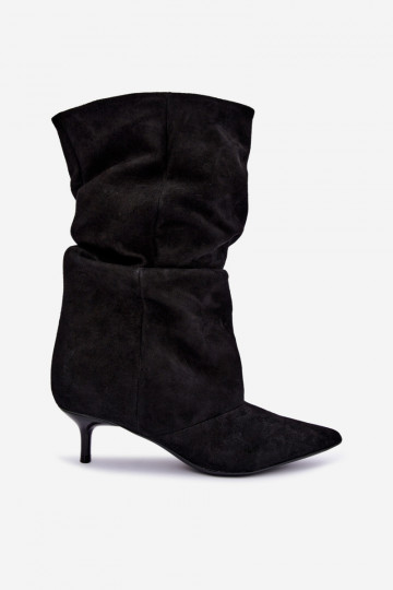 Botines Slouchy sin cierre con tacones en negro Falisette 2