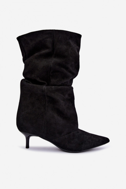 Botines Slouchy sin cierre con tacones en negro Falisette