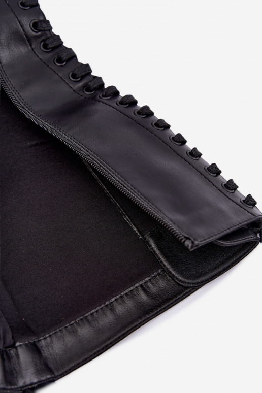 Botas altas calentitas de mujer con plataforma y cordones en negro Kasmina
