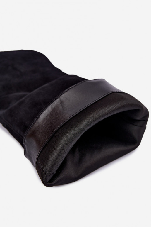 Botas altas sin cierre de ante sintético con tacones en negro Pamelisse
