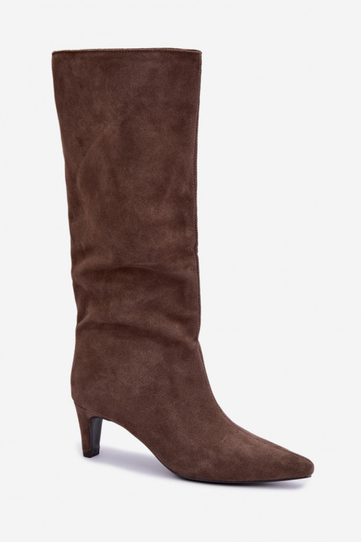 Botines chaki de ante sintético con tacones Pamelisse