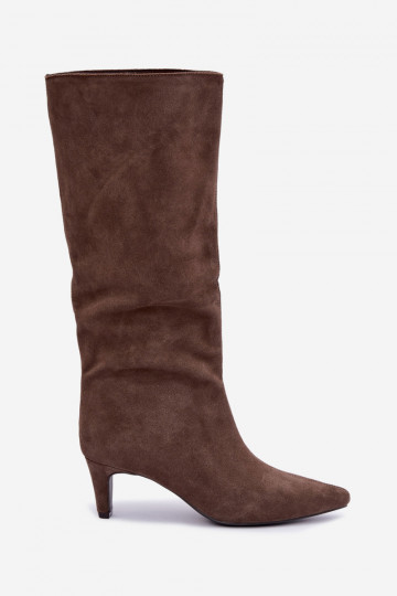 Botines chaki de ante sintético con tacones Pamelisse 2