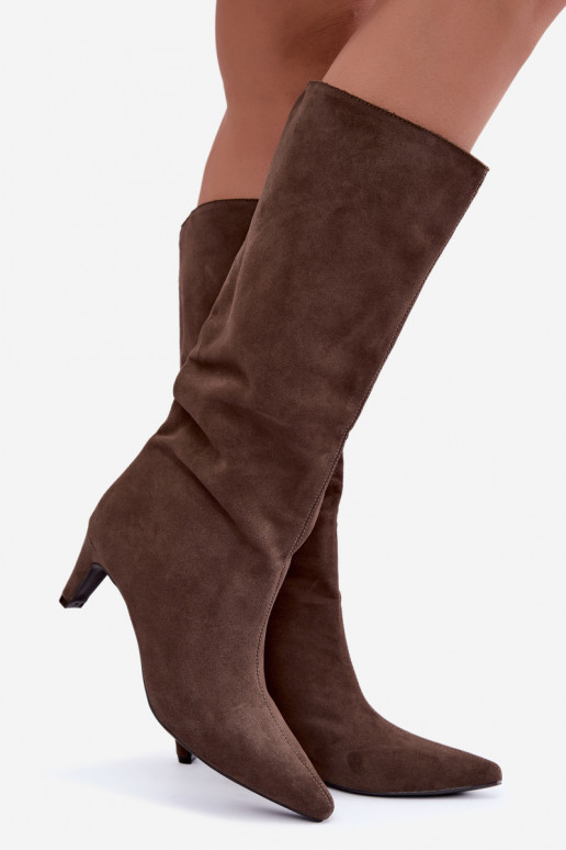 Botines chaki de ante sintético con tacones Pamelisse