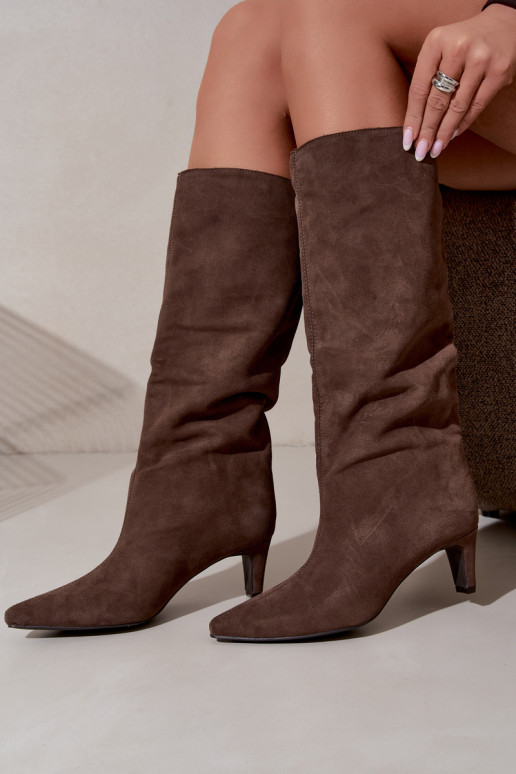Botines chaki de ante sintético con tacones Pamelisse