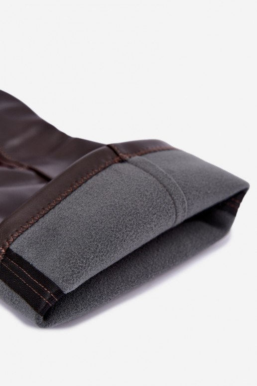 Botas altas para mujer con plataforma y tacones de cuero sintético color chocolate Nesalie