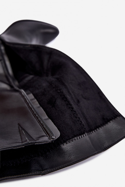 Botas altas aisladas para mujer con tacones decorados en negro Sergio Leone KZ-08