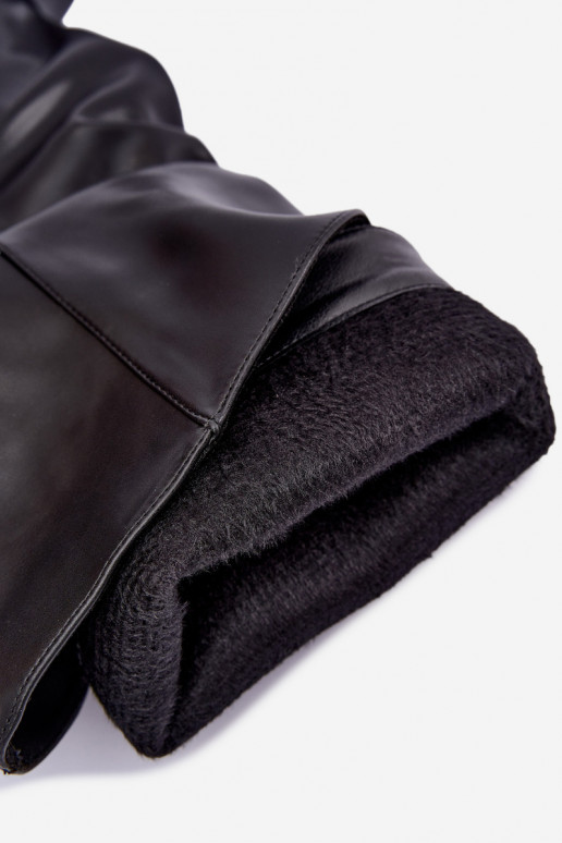 botas altas y cálidas con volantes y tacones delgados en color negro Emerine