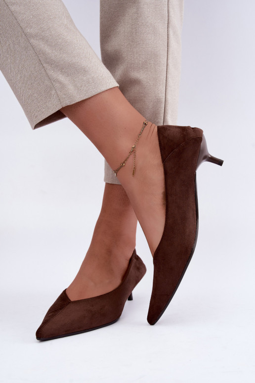 zapatos de tacón bajo en color chocolate Joresta