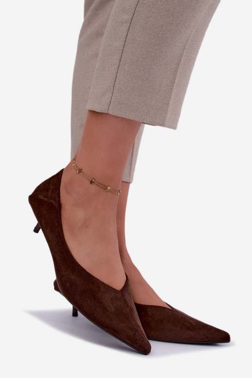 zapatos de tacón bajo en color chocolate Joresta