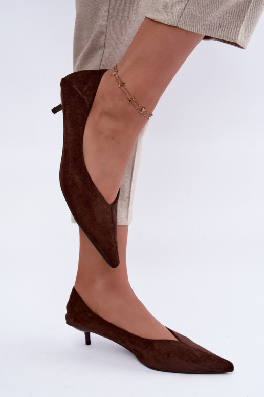 zapatos de tacón bajo en color chocolate Joresta