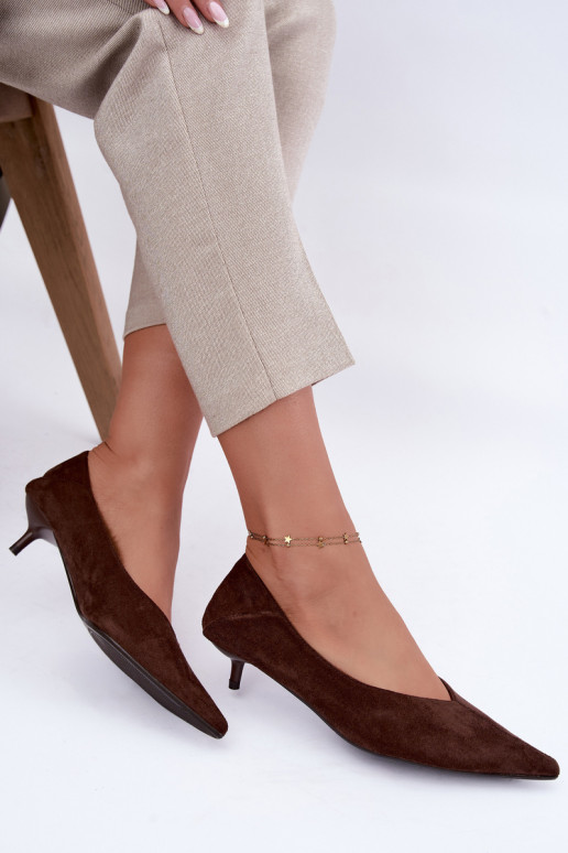 zapatos de tacón bajo en color chocolate Joresta