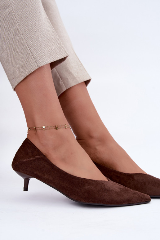 zapatos de tacón bajo en color chocolate Joresta