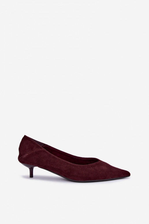 zapatos de tacón bajo en color burdeos Joresta