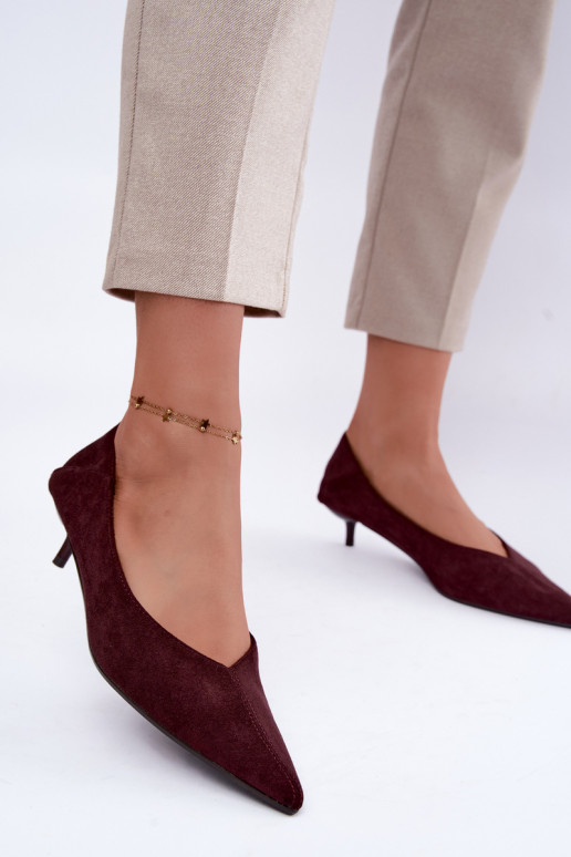 zapatos de tacón bajo en color burdeos Joresta