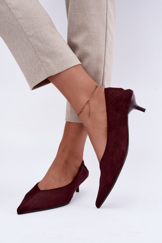 zapatos de tacón bajo en color burdeos Joresta