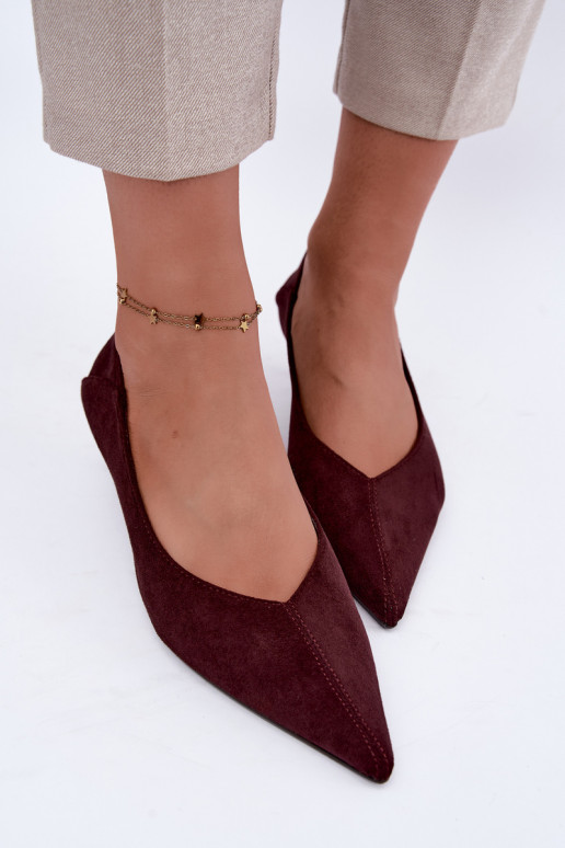 zapatos de tacón bajo en color burdeos Joresta