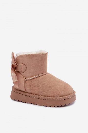 botas de nieve para niños con lazos en color arena Įjungtavelle