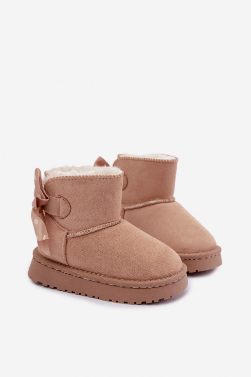 botas de nieve para niños con lazos en color arena Įjungtavelle