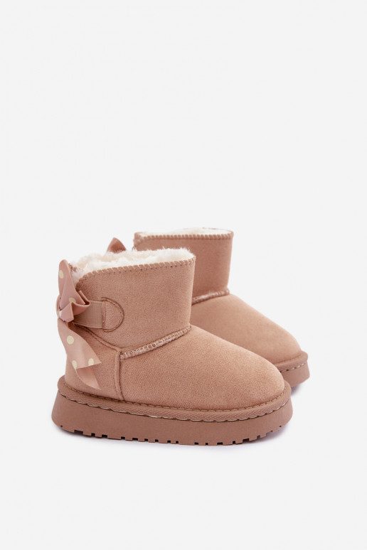 botas de nieve para niños con lazos en color arena Įjungtavelle