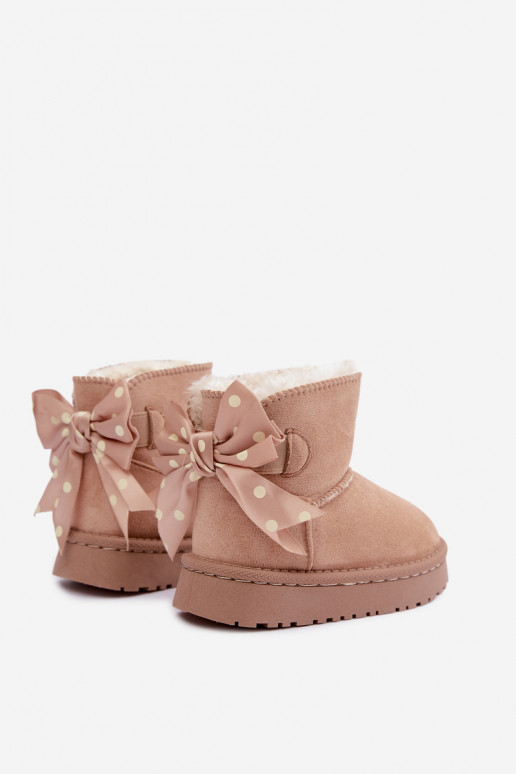 botas de nieve para niños con lazos en color arena Įjungtavelle