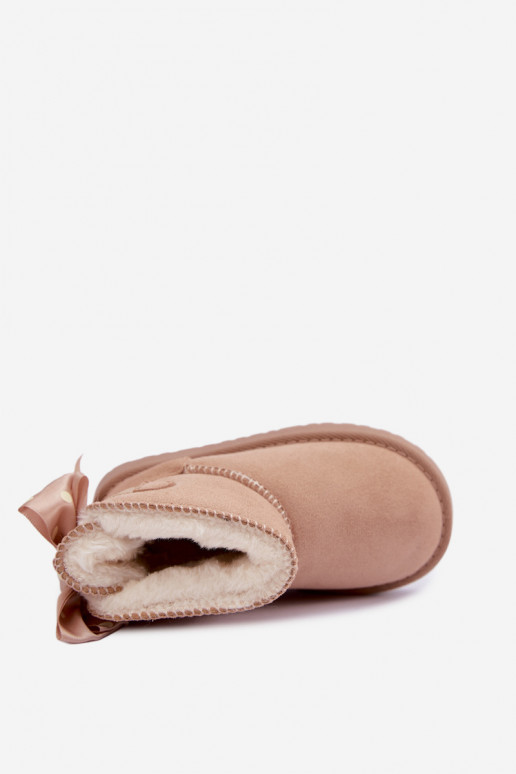 botas de nieve para niños con lazos en color arena Įjungtavelle