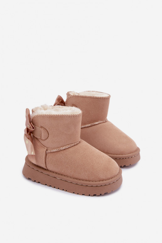 botas de nieve para niños con lazos en color arena Įjungtavelle