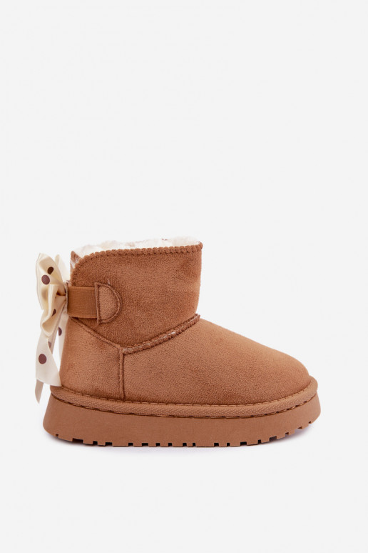 botas de nieve para niños con lazos en color marrón Įjungtavelle