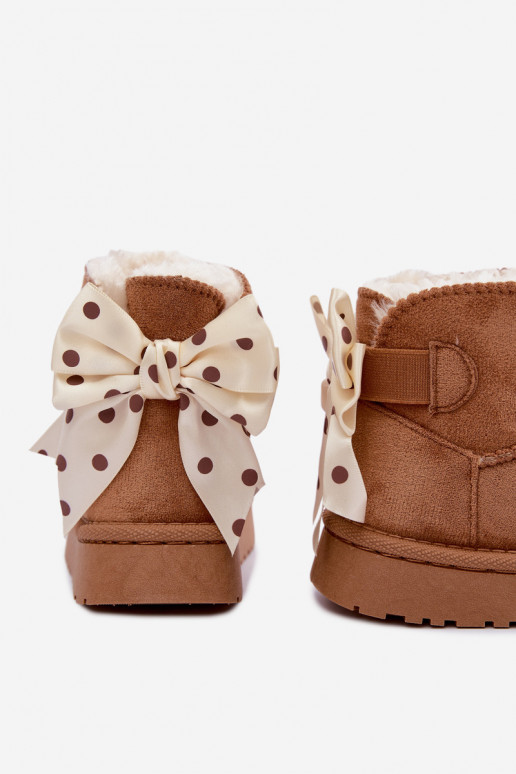 botas de nieve para niños con lazos en color marrón Įjungtavelle