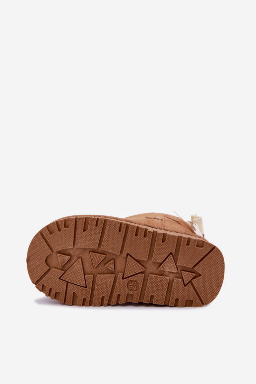 botas de nieve para niños con lazos en color marrón Įjungtavelle