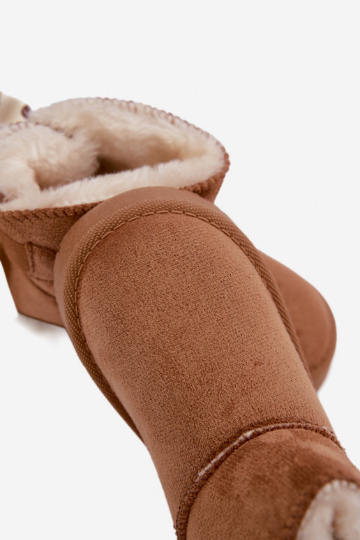 botas de nieve para niños con lazos en color marrón Įjungtavelle