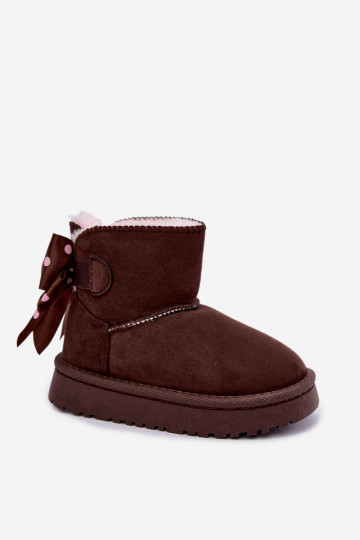 botas de nieve para niños con lazos en color chocolate Įjungtavelle