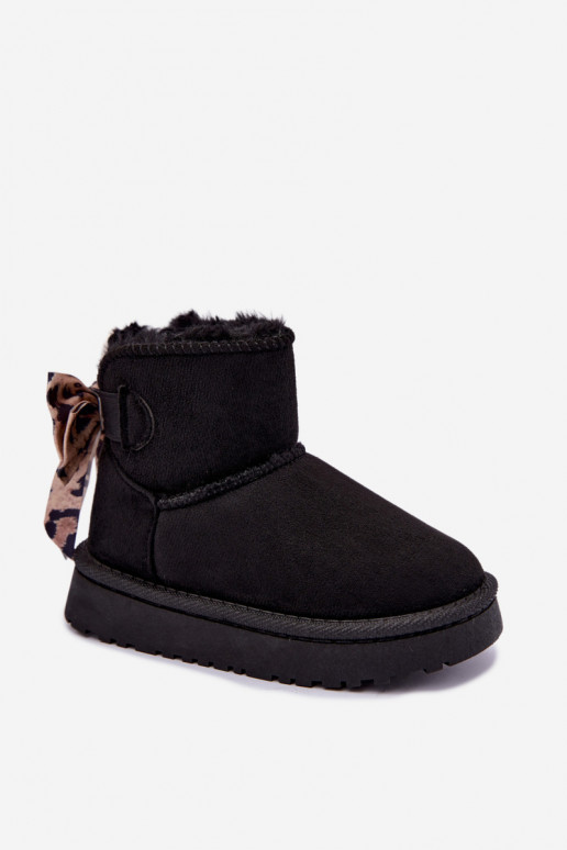 Botas de nieve negras para niños con cintas Velle