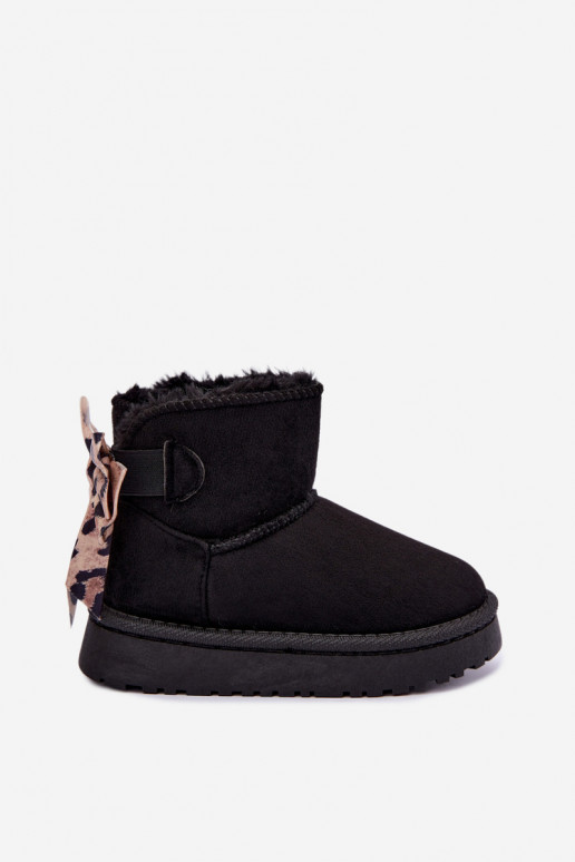 Botas de nieve negras para niños con cintas Velle