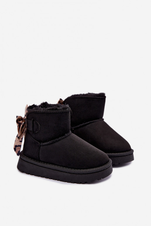 Botas de nieve negras para niños con cintas Velle