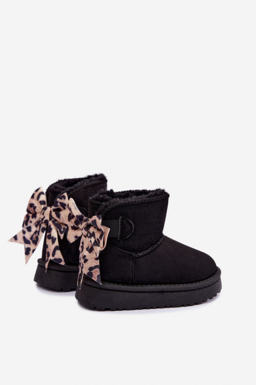 Botas de nieve negras para niños con cintas Velle